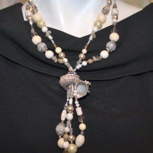 New Selene Crystal Genuine Shell Beaded Necklace
